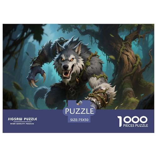 Fantasie-Spiel-inspiriertes Plakat. Werwolf. 1000-Teil-Puzzle Für Erwachsene. Puzzles 1000 Teilen. Erzieherische Spiele. Home-Dekoration. 1000pcs Puzzle 1000pcs (75x50cm) von junsuoxiao