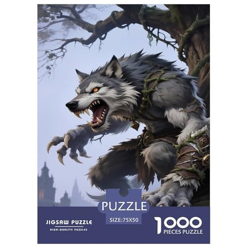 Fantasie-Spiel-inspiriertes Plakat. Werwolf. 1000-Teil-Puzzle Für Erwachsene. Puzzles 1000 Teilen. Erzieherische Spiele. Home-Dekoration. 1000pcs Puzzle 1000pcs (75x50cm) von junsuoxiao