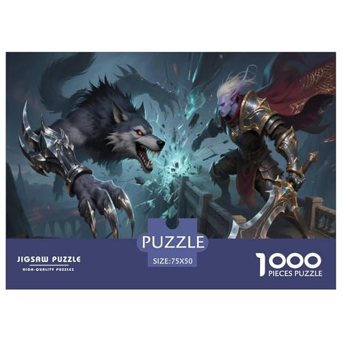 Fantasie-Spiel-inspiriertes Plakat. Werwolf. 1000-Teil-Puzzle Für Erwachsene. Puzzles 1000 Teilen. Erzieherische Spiele. Home-Dekoration. 1000pcs Puzzle 1000pcs (75x50cm) von junsuoxiao
