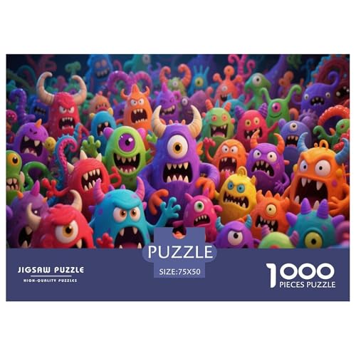 Farbige FantasieMonster. Monster. Puzzles Für 1000-Stück Schwierig Puzzle Für Erwachsene Dekoration Zu Hause Poster Landscape 1000pcs (75x50cm) von junsuoxiao
