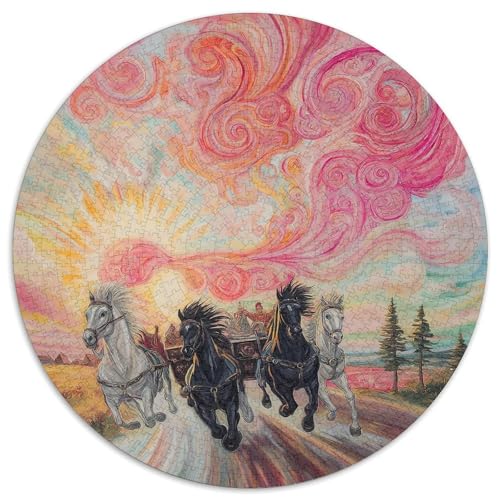 Fine Pferd. Gebietete Puzzles. Gehirnvergnügung Puzzle 1000 Teile Puzzle Für Erwachsene 1000pcs (67.5x67.5cm) von junsuoxiao