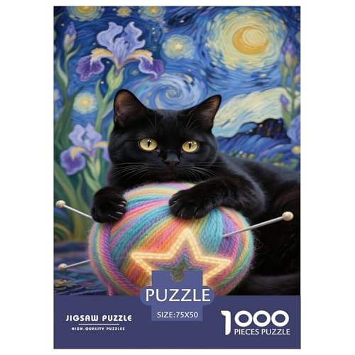 Garnkugel in Einer Van-Gogh-inspirierten Szenerie. Europäischer Shorthair. 1000-Stück-Schwierig Für Erwachsene Bildungsspiele Dekoration Zu Hause Illustration Puzzle Garnkugel in Einer Van-Gogh-inspirierten Szenerie. Europäischer Shorthair. 1000-Stück-Schwierig Für Erwachsene Bildungsspiele Dekoration Zu Hause Illustration Puzzle von junsuoxiao