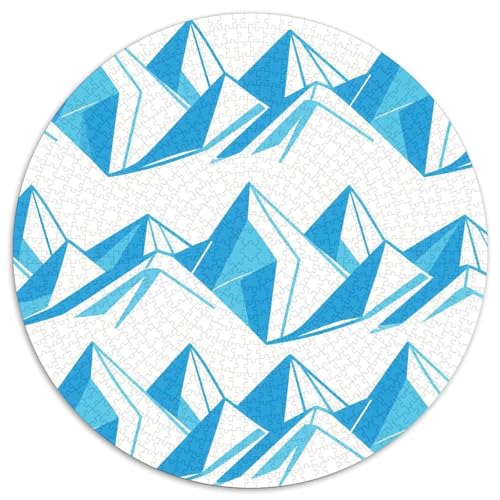 Geometrischer Berg. Blue. Gebietete Puzzles. Gehirnvergnügung Puzzle 1000 Teile Puzzle Für Erwachsene 1000pcs (67.5x67.5cm) von junsuoxiao