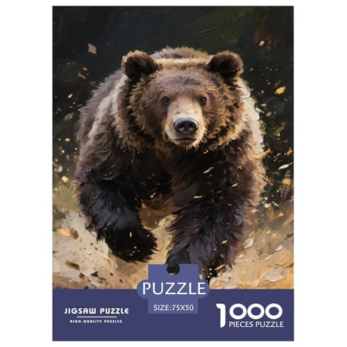 Goldener Bär Wilde Wildnis Malerei. Gebietete Puzzles. Gehirnvergnügung Puzzle 1000 Teile Puzzle Für Erwachsene 1000pcs (75x50cm) von junsuoxiao