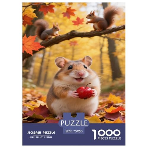 Hamster in einem herbstlichen. Puzzles Für 1000-Stück Schwierig Puzzle Für Erwachsene Dekorationspuzzles Illustration Landscape 1000pcs (75x50cm) von junsuoxiao