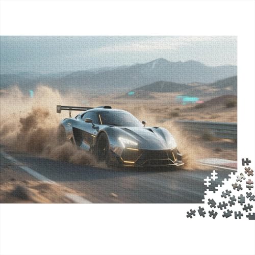 Hochleistungs-Sportwagen. Wüstenstrecken-Adrenalin Puzzles 1000 Piece Like for Adults Educational Games Zuhause Decoration Illustration Landscape 1000pcs (75x50cm) von junsuoxiao