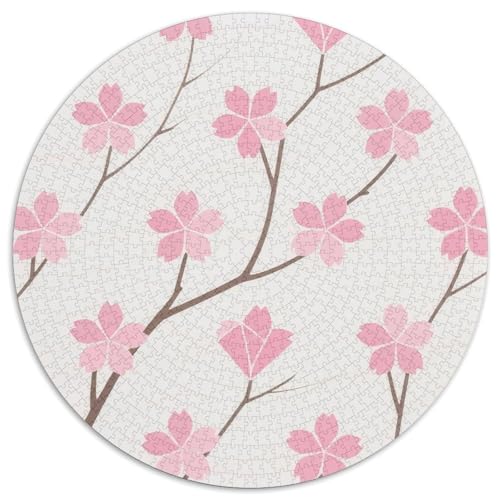 Japanische Sakura. Pink. Gebietete Puzzles. Gehirnvergnügung Puzzle 1000 Teile Puzzle Für Erwachsene 1000pcs (67.5x67.5cm) von junsuoxiao