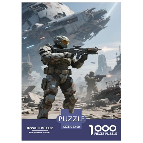 Kampfmoment eines Sci-Fi-Soldaten. Kommandeur. 1000-Teil-Puzzle Für Erwachsene. Puzzles 1000 Teilen. Erzieherische Spiele. Home-Dekoration. 1000pcs Puzzle 1000pcs (75x50cm) von junsuoxiao