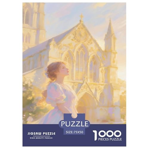 Kathedrale. Mädchen. 1000-Teil-Puzzle Für Erwachsene. Puzzles 1000 Teilen. Erzieherische Spiele. Home-Dekoration. Puzzle 1000pcs (75x50cm) von junsuoxiao