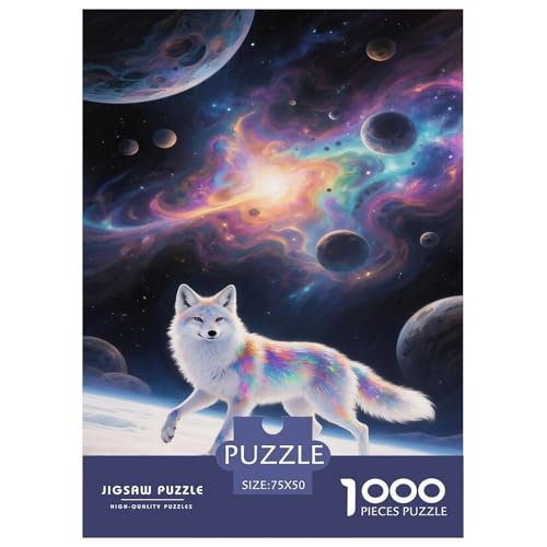 Kosmischer Arktisfuchs Galaktisches Schneelandschaft. Gebietete Puzzles. Gehirnvergnügung Puzzle 1000 Teile Puzzle Für Erwachsene 1000pcs (75x50cm) von junsuoxiao