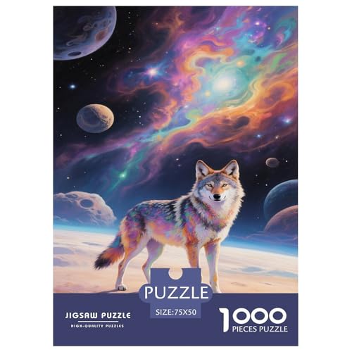 Kosmischer Kojote Galaktische Eleganz. Gebietete Puzzles. Gehirnvergnügung Puzzle 1000 Teile Puzzle Für Erwachsene 1000pcs (75x50cm) von junsuoxiao