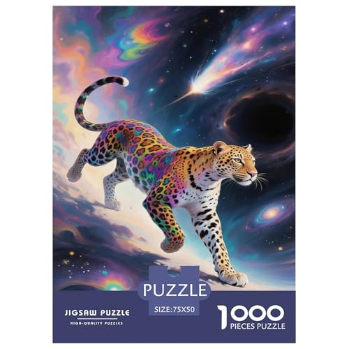 Kosmischer Leopard Galaktischer Sprint. Gebietete Puzzles. Gehirnvergnügung Puzzle 1000 Teile Puzzle Für Erwachsene 1000pcs (75x50cm) von junsuoxiao
