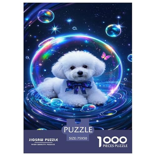 Kosmischer Pudel, umgeben von magischen Blasen. Pudel. Puzzles 1000-Stück Like Für Erwachsene Bildungsspiele Dekoration Zu Hause Poster Landscape 1000pcs (75x50cm) von junsuoxiao