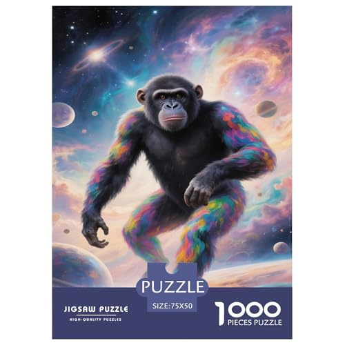 Kosmischer Schimpanse Galaktischer Schaukelsprung. Gebietete Puzzles. Gehirnvergnügung Puzzle 1000 Teile Puzzle Für Erwachsene 1000pcs (75x50cm) von junsuoxiao