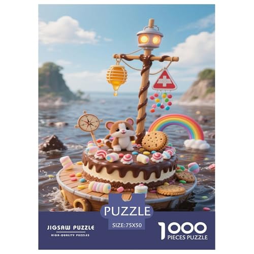Kuchen-Voyage auf einem süßen Meer Puzzles Für 1000-Stück Like Puzzle Für Erwachsene Dekoration Zu Hause Poster Landscape 1000pcs (75x50cm) von junsuoxiao