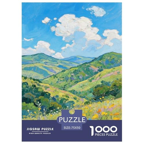Lebendiges grünes Tal Puzzles Für 1000-Stück Schwierig Puzzle Für Erwachsene Dekoration Zu Hause Poster Landschaft 1000pcs (75x50cm) von junsuoxiao