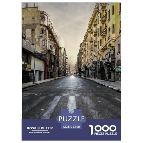Leere Urbane Straße mit Alten Gebäuden. Gebäude Straße. 1000-Teil-Puzzle Für Erwachsene. Puzzles 1000 Teilen. Erzieherische Spiele. Home-Dekoration. 1000pcs Puzzle 1000pcs (75x50cm) von junsuoxiao