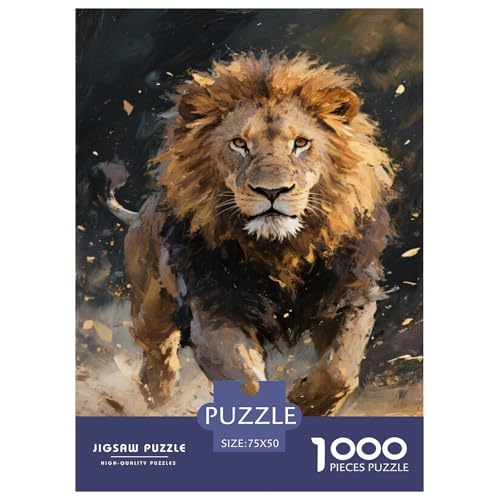 Majestätischer Löwe Wilder Savannah-Schritt. Gebietete Puzzles. Gehirnvergnügung Puzzle 1000 Teile Puzzle Für Erwachsene 1000pcs (75x50cm) von junsuoxiao