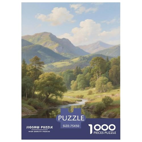 Malerische Berg-Fluss-Serenität Puzzles Für 1000-Stück Like Bildungsspielgeschenke Dekorationspuzzles Poster Landschaft 1000pcs (75x50cm) von junsuoxiao