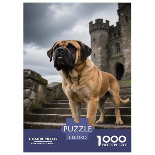 Mastiff am Burgportal. Mastiff. 1000-Teil-Puzzle Für Erwachsene. Puzzles 1000 Teilen. Erzieherische Spiele. Home-Dekoration. 1000pcs Puzzle 1000pcs (75x50cm) von junsuoxiao