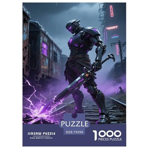 Mecha-Krieger auf Cyber-Schienen. Krieger. 1000-Teil-Puzzle Für Erwachsene. Puzzles 1000 Teilen. Erzieherische Spiele. Home-Dekoration. 1000pcs Puzzle 1000pcs (75x50cm) von junsuoxiao