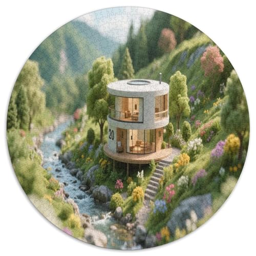 Modernes rundes Hügelhaus. Architektonische Schönheit integriert in die Natur. Gebietete Puzzles. Gehirnvergnügung Puzzle 1000 Teile Puzzle Für Erwachsene 1000pcs (67.5x67.5cm) von junsuoxiao