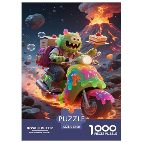 Monster, das Kuchen bei Vulkan liefert Puzzles Für 1000-Stück Schwierig Bildungsspielgeschenke Dekoration Zu Hause Poster Landscape 1000pcs (75x50cm) von junsuoxiao