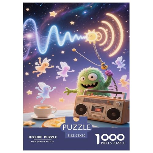 Monster mit Antenne und Feen beim Frühstück Puzzles Für 1000-Stück Schwierig Für Erwachsene Bildungsspiele Dekorationspuzzles Poster Landscape 1000pcs (75x50cm) von junsuoxiao