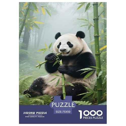 Panda Bambus fressend in einem nebeligen Wald. Panda. 1000-Teil-Puzzle Für Erwachsene. Puzzles 1000 Teilen. Erzieherische Spiele. Home-Dekoration. 1000pcs Puzzle 1000pcs (75x50cm) von junsuoxiao