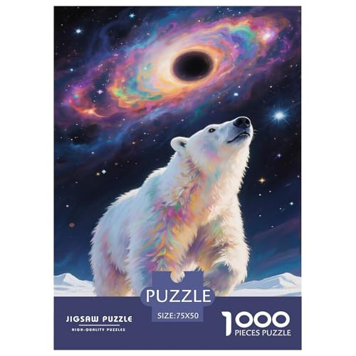 Polarbärs Kosmische Reise Galaktisches Schneelandschaft. Gebietete Puzzles. Gehirnvergnügung Puzzle 1000 Teile Puzzle Für Erwachsene 1000pcs (75x50cm) von junsuoxiao