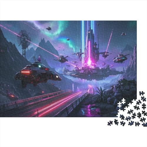 Punk Puzzles Für 1000-Stück Schwierig Für Erwachsene Bildungsspiele Dekoration Zu Hause Raumschiff Poster Landscape 1000pcs (75x50cm) von junsuoxiao
