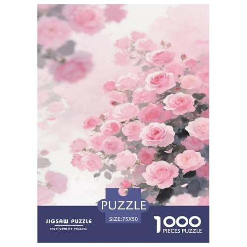 Rosa Rosen. 1000-Teil-Puzzle Für Erwachsene. Puzzles 1000 Teilen. Erzieherische Spiele. Home-Dekoration. Puzzle 1000pcs (75x50cm) von junsuoxiao