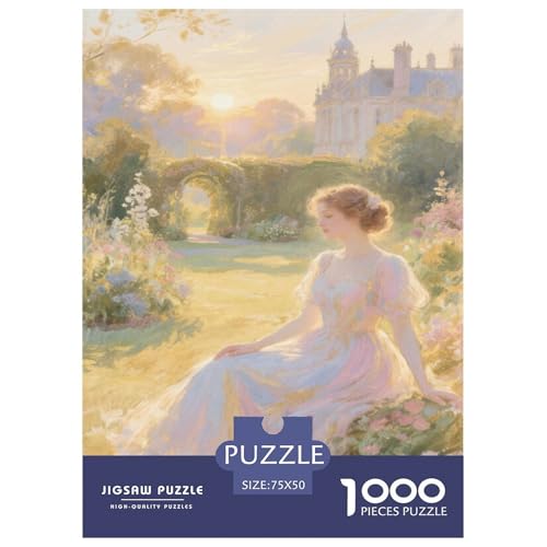 Ruhesame Gartentraum beim Sonnenuntergang Puzzles 1000-Stück Like Für Erwachsene Bildungsspiele Dekoration Zu Hause Poster Landschaft 1000pcs (75x50cm) von junsuoxiao