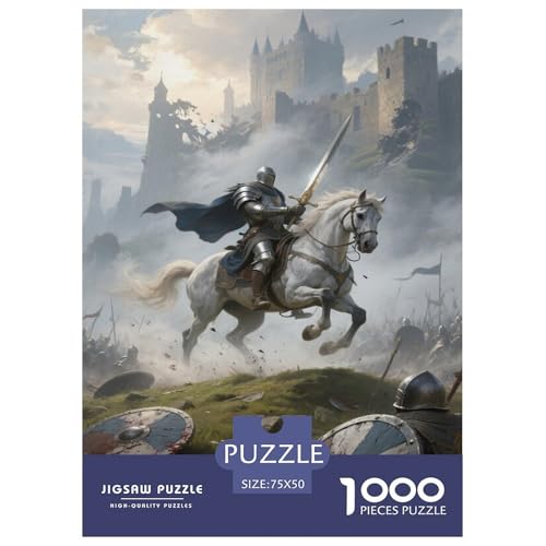Schlachtenszene eines mittelalterlichen Ritters. Ritter. 1000-Teil-Puzzle Für Erwachsene. Puzzles 1000 Teilen. Erzieherische Spiele. Home-Dekoration. 1000pcs Puzzle 1000pcs (75x50cm) von junsuoxiao