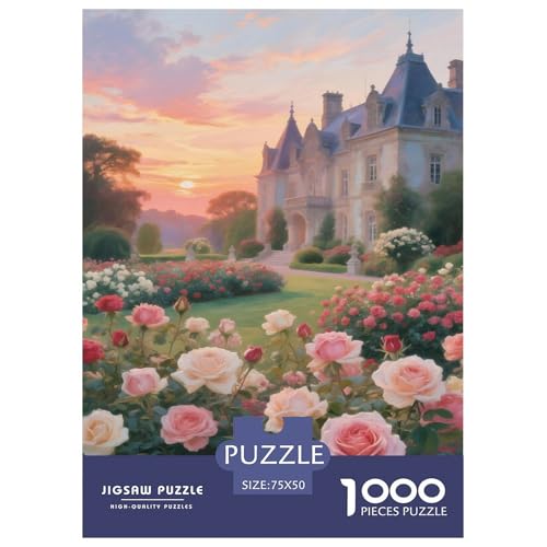Schloss. Rosen. 1000-Teil-Puzzle Für Erwachsene. Puzzles 1000 Teilen. Erzieherische Spiele. Home-Dekoration. Puzzle 1000pcs (75x50cm) von junsuoxiao