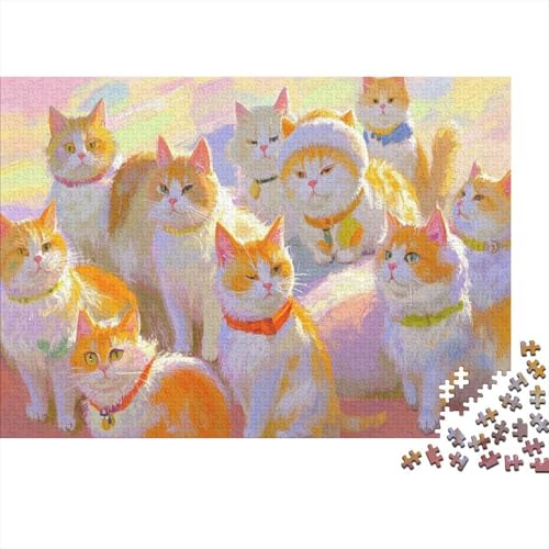 Sonnige Ginger-Katzenversammlung 1000 Pieces Jigsaw Like for Adults EduKatzeional Games Home Decoration Illustration Landscape 1000pcs (75x50cm) von junsuoxiao