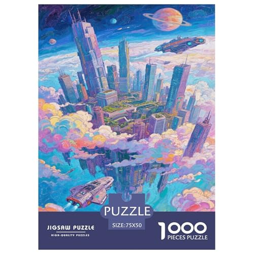 Spiegelgalaxis Metropole. Umgekehrter Himmel und kosmische Wunder Puzzles 1000-Stück Like Bildungsspielgeschenke Dekorationspuzzles Poster Landschaft 1000pcs (75x50cm) von junsuoxiao