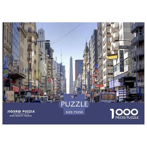 Stadtstraße mit Denkmal. Gebäude Straße. 1000-Teil-Puzzle Für Erwachsene. Puzzles 1000 Teilen. Erzieherische Spiele. Home-Dekoration. 1000pcs Puzzle 1000pcs (75x50cm) von junsuoxiao