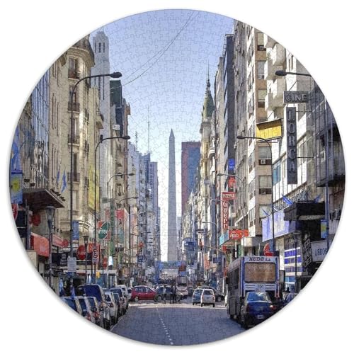 Stadtstraße mit Denkmal. Gebietete Puzzles. Gehirnvergnügung Puzzle 1000 Teile Puzzle Für Erwachsene 1000pcs (67.5x67.5cm) von junsuoxiao