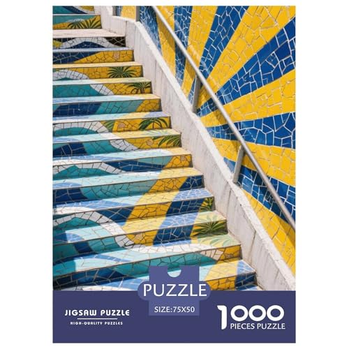 Treppe zu bunten Träumen. Eine Mosaik-Symphonie Puzzles Für 1000-Stück Schwierig Puzzle Für Erwachsene Dekoration Zu Hause Poster Landschaft 1000pcs (75x50cm) von junsuoxiao