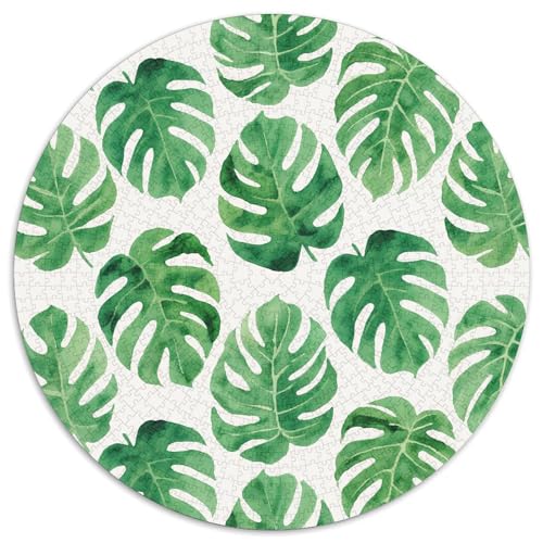 Tropisches Blatt-Wiederholungsmuster. Gebietete Puzzles. Gehirnvergnügung Puzzle 1000 Teile Puzzle Für Erwachsene 1000pcs (67.5x67.5cm) von junsuoxiao