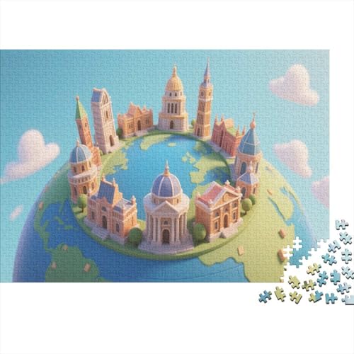 Verspielte 3D-Weltarchitektur auf Einer skurrilen Erde Puzzles for 1000 Piece Like for Adults Educational Games Zuhause Decoration Poster Landscape 1000pcs (75x50cm) von junsuoxiao
