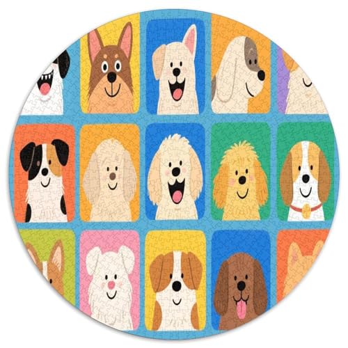Verspielter Hund. Gebietete Puzzles. Gehirnvergnügung Puzzle 1000 Teile Puzzle Für Erwachsene 1000pcs (67.5x67.5cm) von junsuoxiao