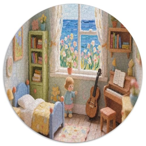 Verspieltes Puppenhaus-Schlafzimmer. Spielerische Dekoration & Meerblick. Gebietete Puzzles. Gehirnvergnügung Puzzle 1000 Teile Puzzle Für Erwachsene 1000pcs (67.5x67.5cm) von junsuoxiao