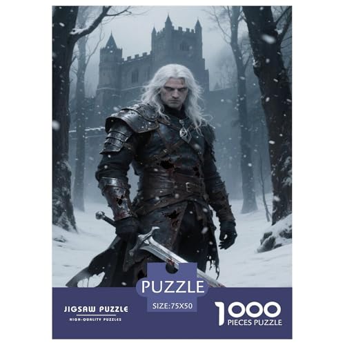 Weißehaariger Krieger im Schnee. Dämonenjäger. 1000-Teil-Puzzle Für Erwachsene. Puzzles 1000 Teilen. Erzieherische Spiele. Home-Dekoration. 1000pcs Puzzle 1000pcs (75x50cm) von junsuoxiao