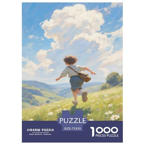 Wiese. Laufen. 1000-Teil-Puzzle Für Erwachsene. Puzzles 1000 Teilen. Erzieherische Spiele. Home-Dekoration. Puzzle 1000pcs (75x50cm) von junsuoxiao