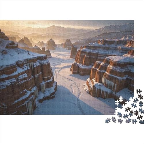 Winter Danxia Puzzles Für 1000-Stück Like Puzzle Für Erwachsene Dekoration Zu Hause Landschaft Poster Landscape 1000pcs (75x50cm) von junsuoxiao
