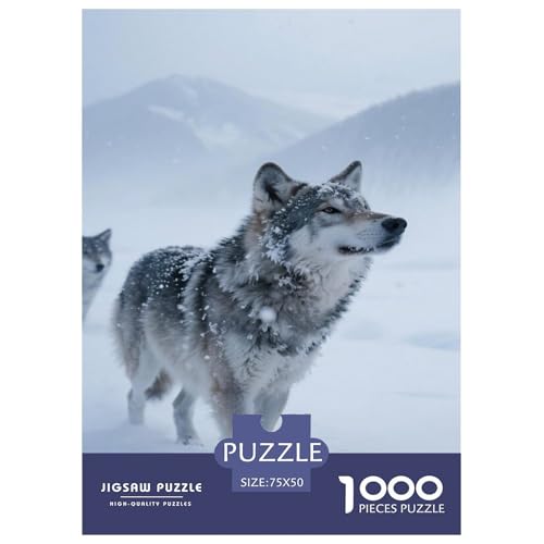 Wölfe in der schneebedeckten Wildnis. Wolf. 1000-Teil-Puzzle Für Erwachsene. Puzzles 1000 Teilen. Erzieherische Spiele. Home-Dekoration. 1000pcs Puzzle 1000pcs (75x50cm) von junsuoxiao