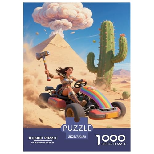 Wüstenskartabenteuer nahe Pyramide. Anime. 1000-Teil-Puzzle Für Erwachsene. Puzzles 1000 Teilen. Erzieherische Spiele. Home-Dekoration. 1000pcs Puzzle 1000pcs (75x50cm) von junsuoxiao