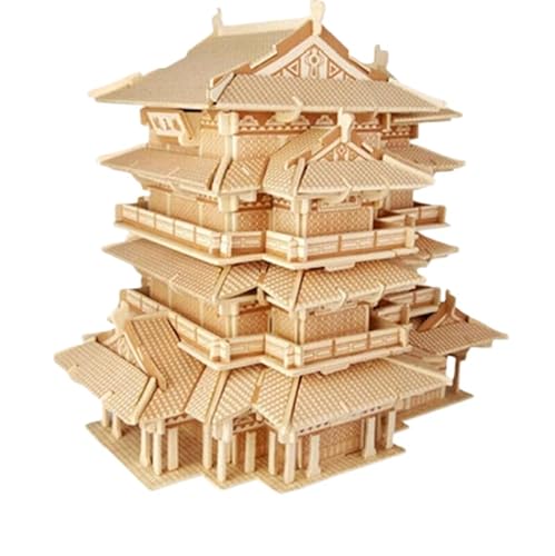 junweideyi 3D-Holzpuzzles für Erwachsene und Kinder zum Bauen – Engineering DIY Holzmodelle für Erwachsene zum Bauen (Tengwang Pavillon) von junweideyi